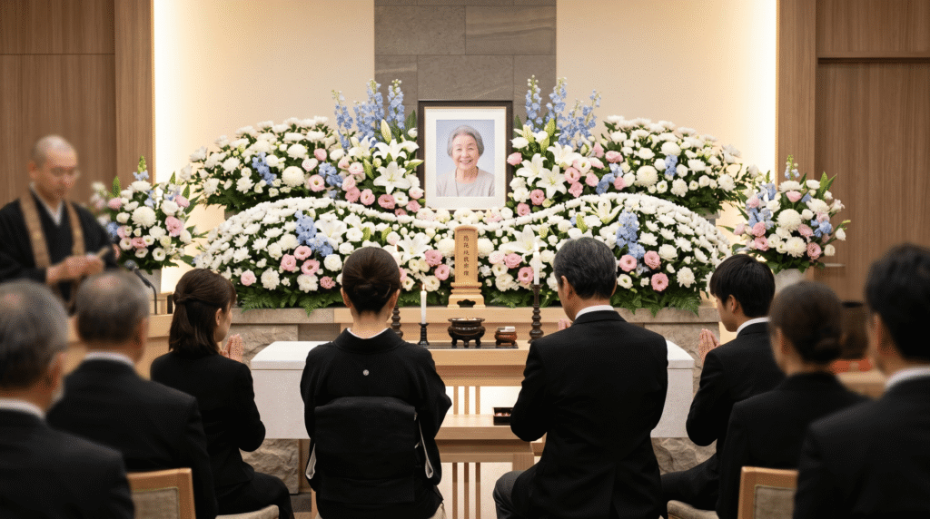 久喜市のメモリアルトネで行われた一日葬当日の様子