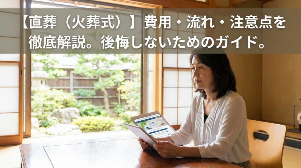 「直葬（火葬式）」とは？費用や流れ、メリット・デメリットと注意すべきトラブル