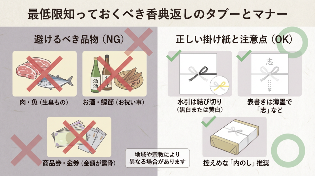 4. 最低限知っておくべき香典返しのタブー