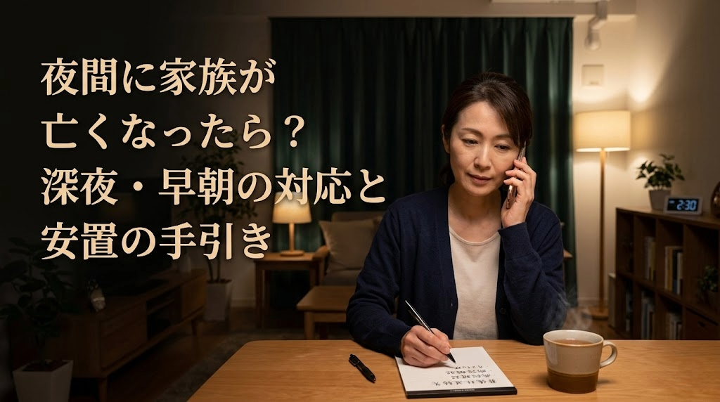 夜間に家族が亡くなったらどうする？深夜・早朝の対応と安置場所の確保手順