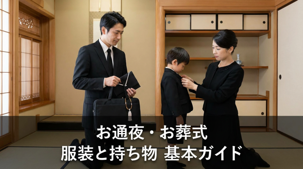 お通夜・お葬式での服装マナー（男性・女性・子供別）と持ち物