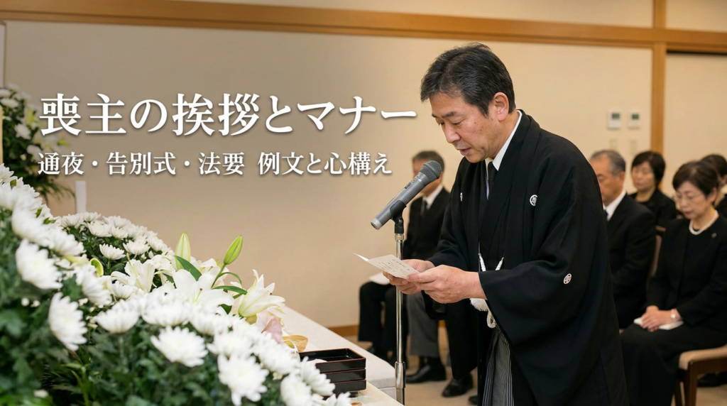 喪主になる人が知っておくべき!通夜・告別式での挨拶の例文と基本マナー